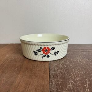 Hall's Superior‎ Kitchenware Red Poppy Souffle Baking Dish Vintage Serveware